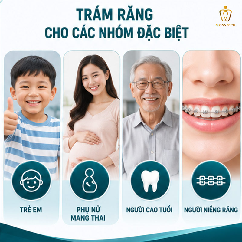 Trám Răng: Hướng Dẫn Toàn Diện Từ A-Z - Khi Nào Cần Trám, Chọn Loại Nào & Chi Phí Thực Tế 4 trám răng cho các nhóm đặc biệt