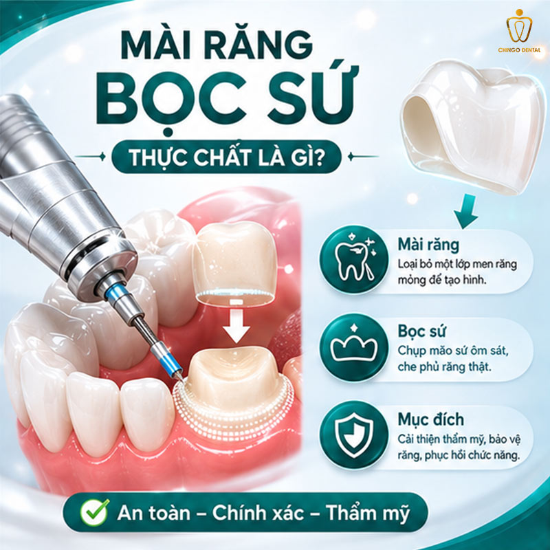 mài răng bọc sứ