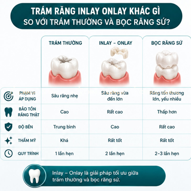 Trám Răng Inlay Onlay Là Gì? Giá Bao Nhiêu & Có Thực Sự Bền Hơn Trám Thường Không? 2 inlay là gì