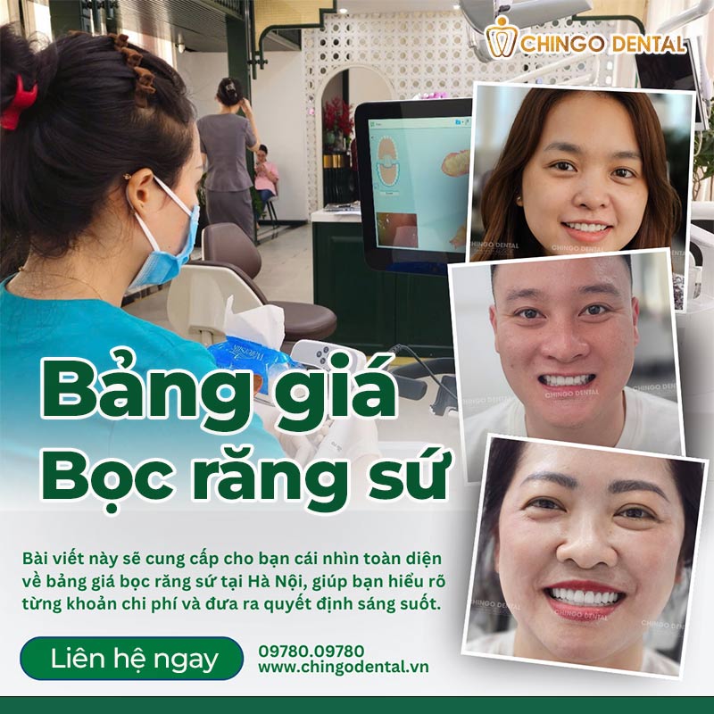 bảng giá bọc răng sứ Hà Nội